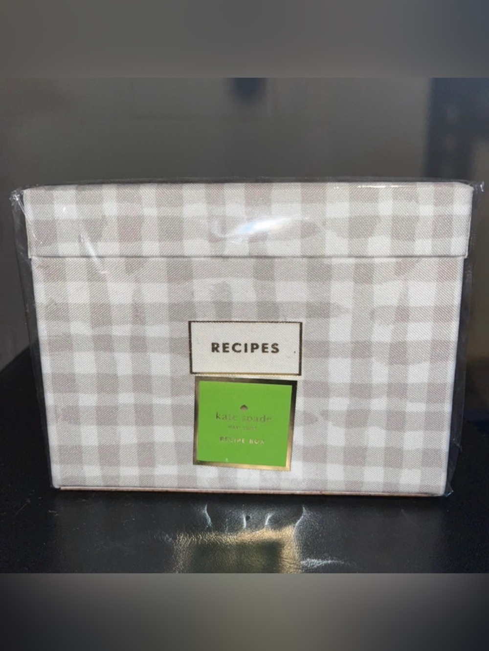 Kate Spade NWT Gingham Recipe Box